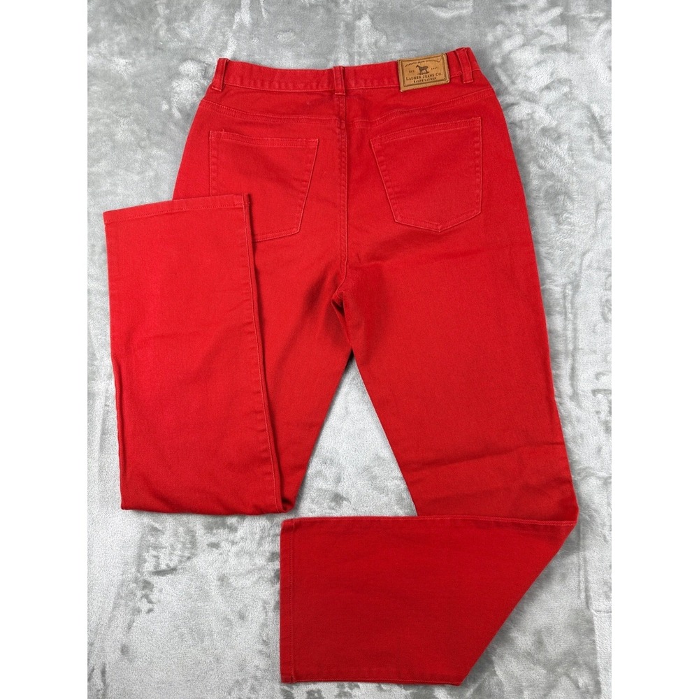 Lauren Jeans Co Ralph Lauren Red Straight Leg High Rise Denim Jeans Size 6 - Picture 7 of 8